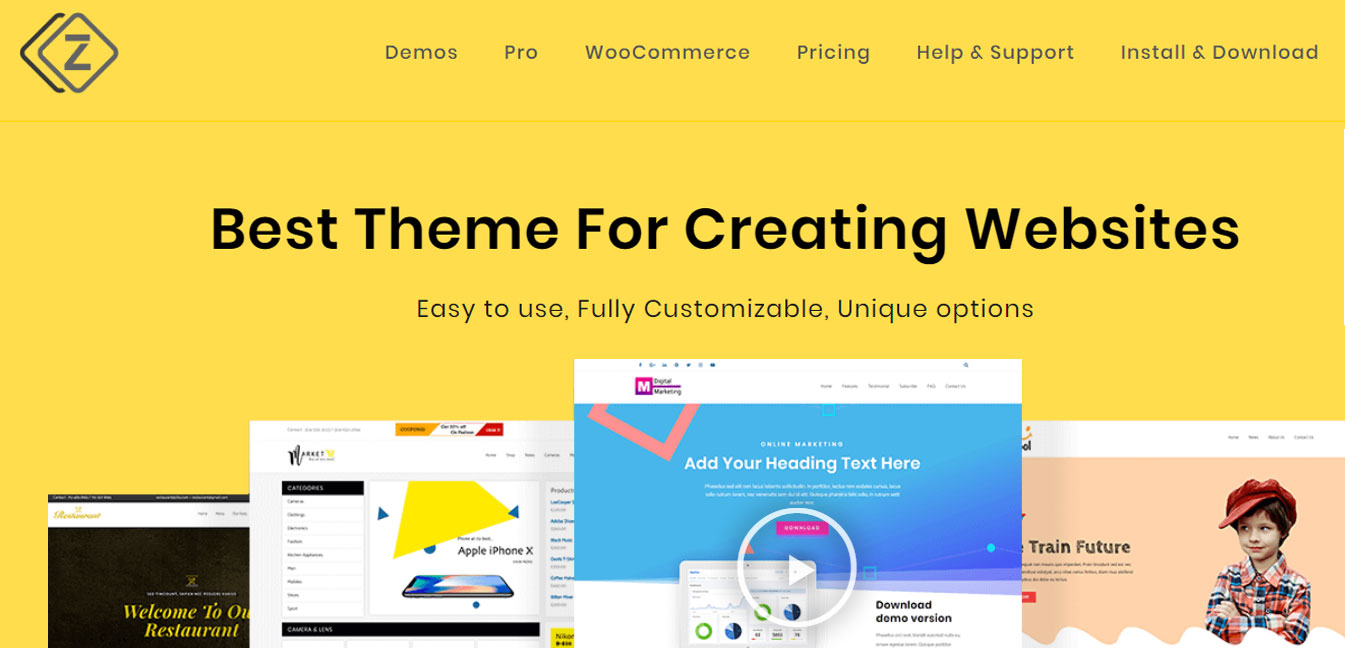 Zita - Free WordPress Customizable Theme
